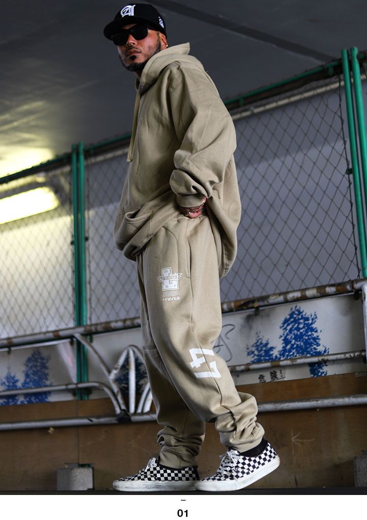 LRG スウェットパンツ 裏起毛 メンズ 春秋冬用 カーキ 大きいサイズ