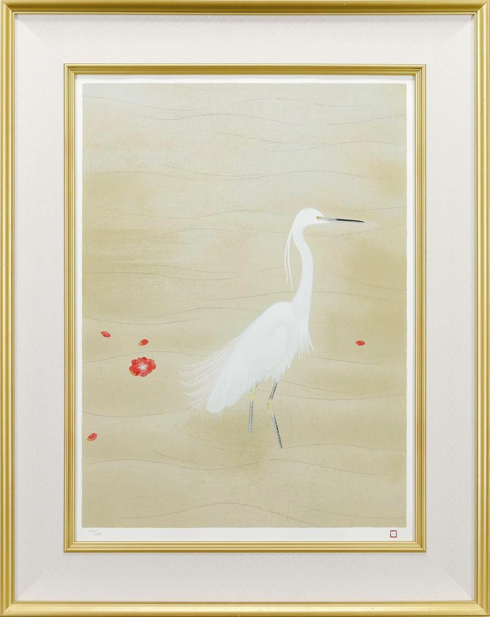 真作】【WISH】上村松篁「花・雪月花三題」シルクスクリーン 12号 大作