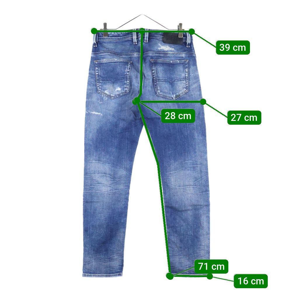 気まぐれ出品・未使用品・処分価格！DIESEL THOMMER-T 26 DIESEL (ディーゼル) THOMMER-T イタリア製 ダメージ加工 ジップフライ