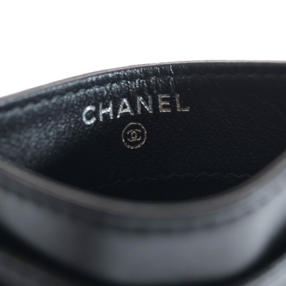  CHANEL シャネル マトラッセ ココマーク カードケース ブラック ラムスキン パスケース 名刺入れ 小物