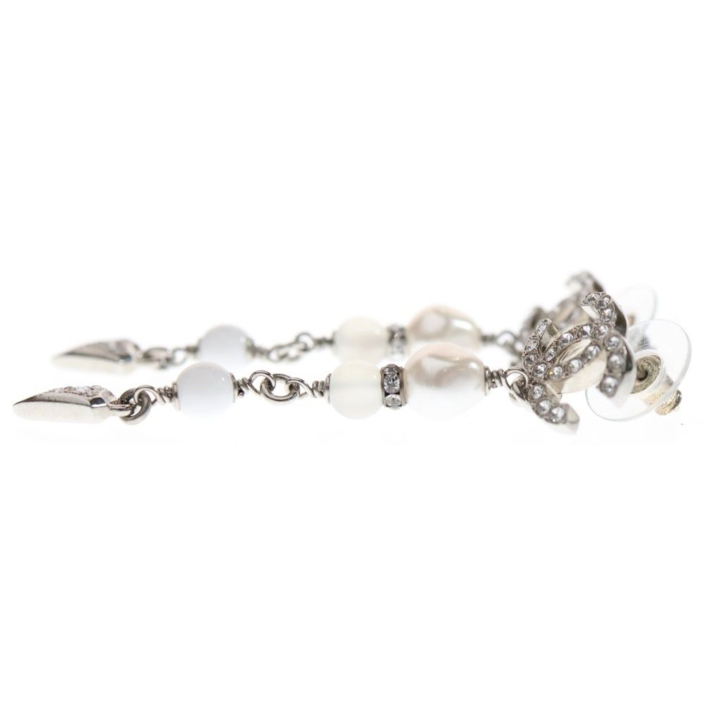 ★美品★ 希少　シャネルCHANEL ロングピアス　ココマーク　パール　ストーン CHANEL (シャネル) ココマーク ラインストーン パール ロングスイング