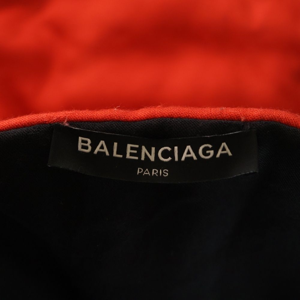 BALENCIAGA バレンシアガ Paris France Scarf パリ フランス キルティング スカーフ マフラー レッド|ブラック カジュアルシャツ フォーマル対応