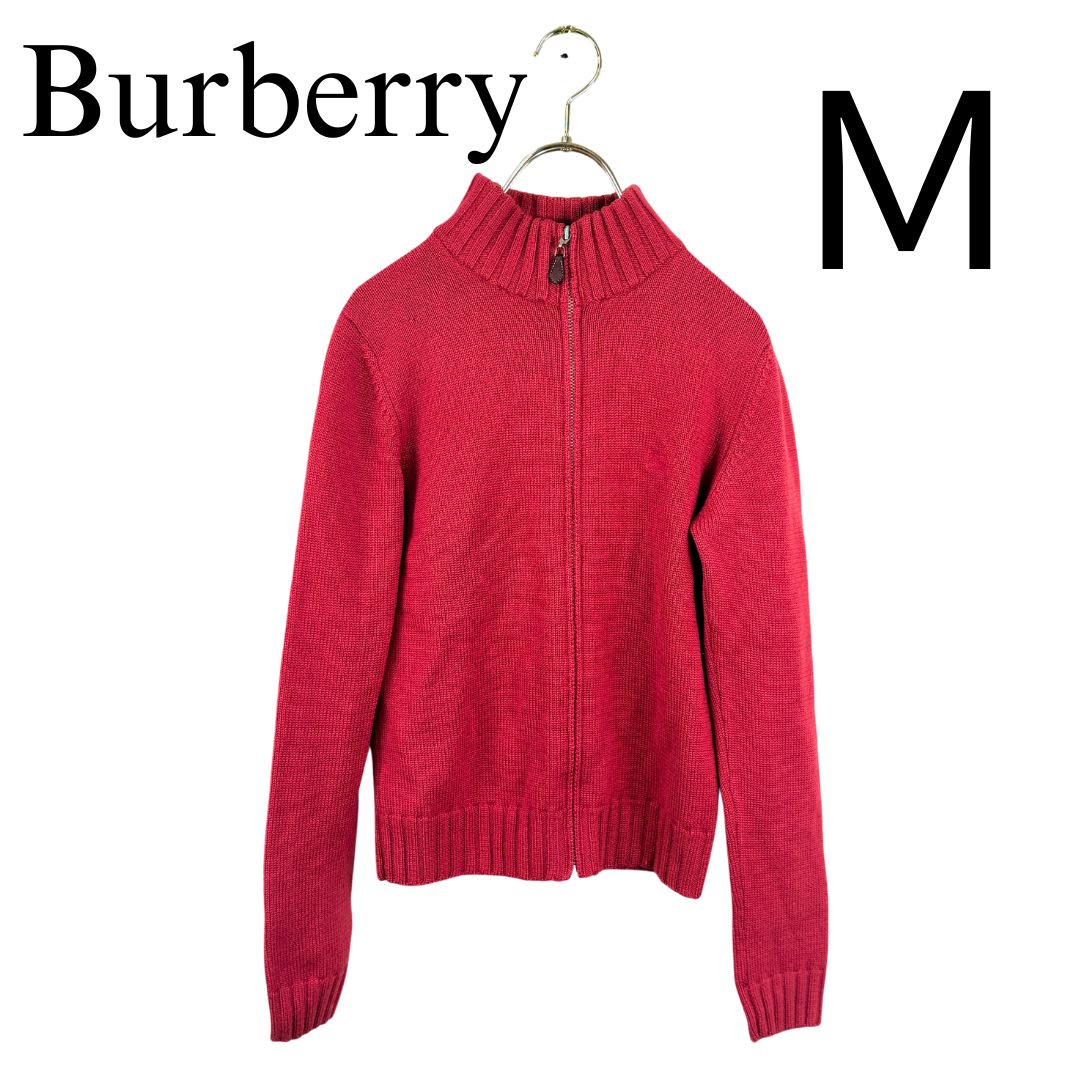 【新品未使用】Burberry Londonジップアップニット 定価18.0万 Burberry 赤 ジップアップ ニットセーター M - メルカリ