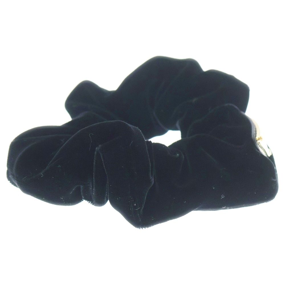 PRADA (プラダ) シュシュ トライアングルロゴ ブラック×ゴールド