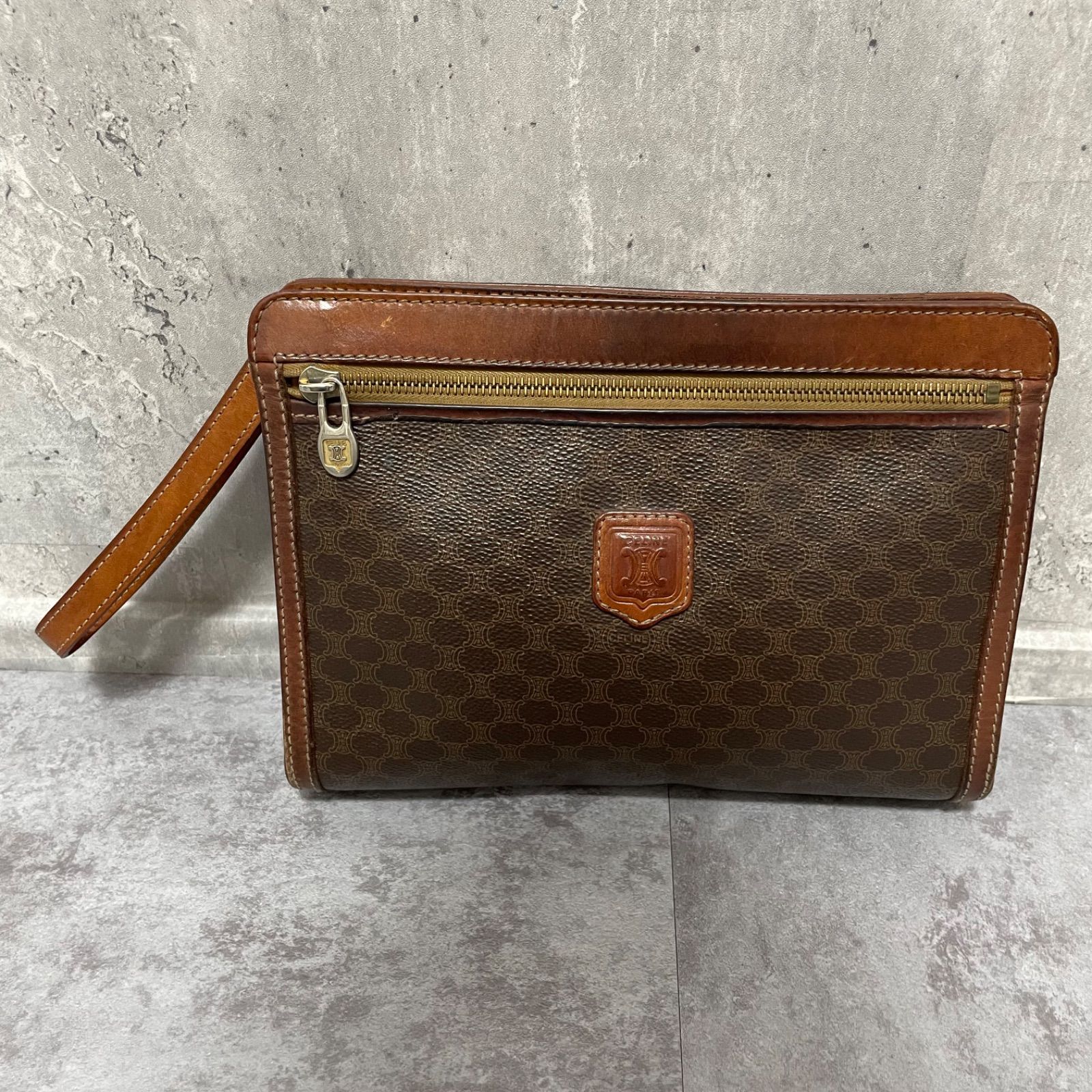 セリーヌ CELINE マカダム柄 クラッチバッグ セカンドバッグ レザー