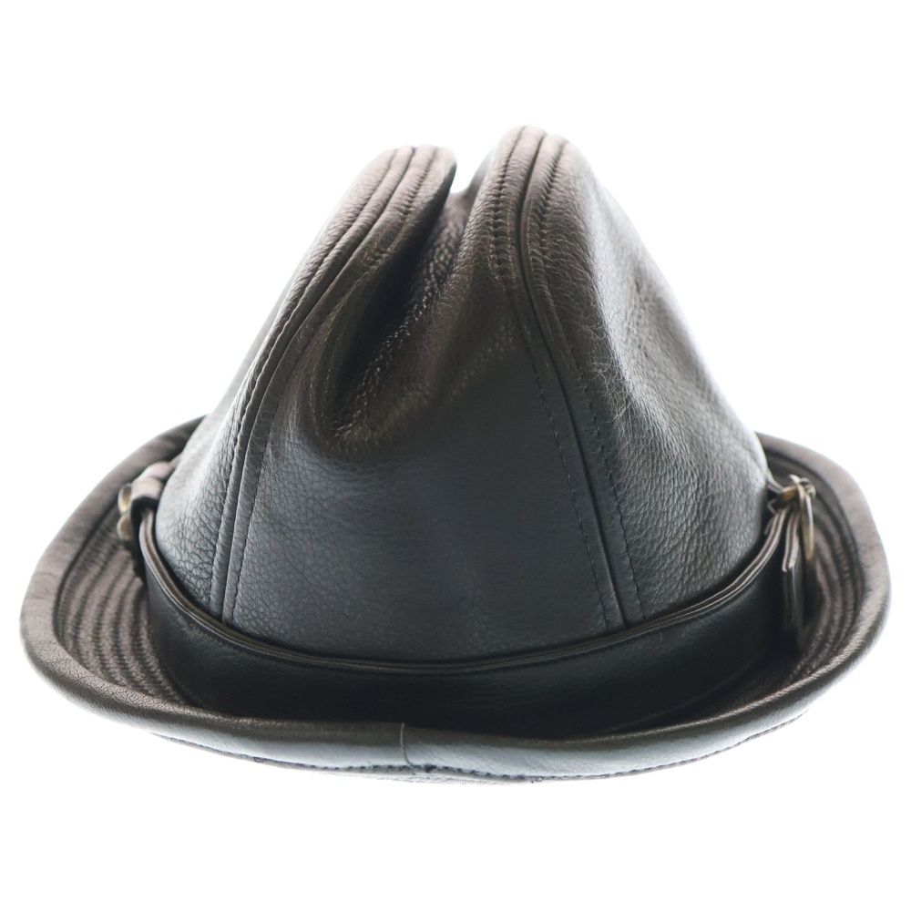 CHROME HEARTS クロムハーツ FEDORA BSフ ガンスリンガー レザー フェドラハット 帽子ブラック シルバー