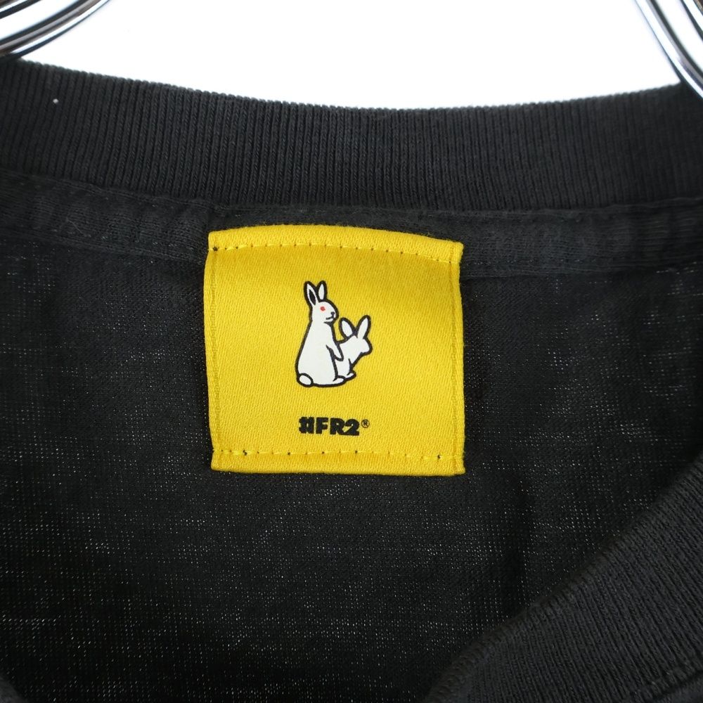 FR2 (エフアールツー) NO SMOKING ラヴィットプリント ロングTシャツ ブラック