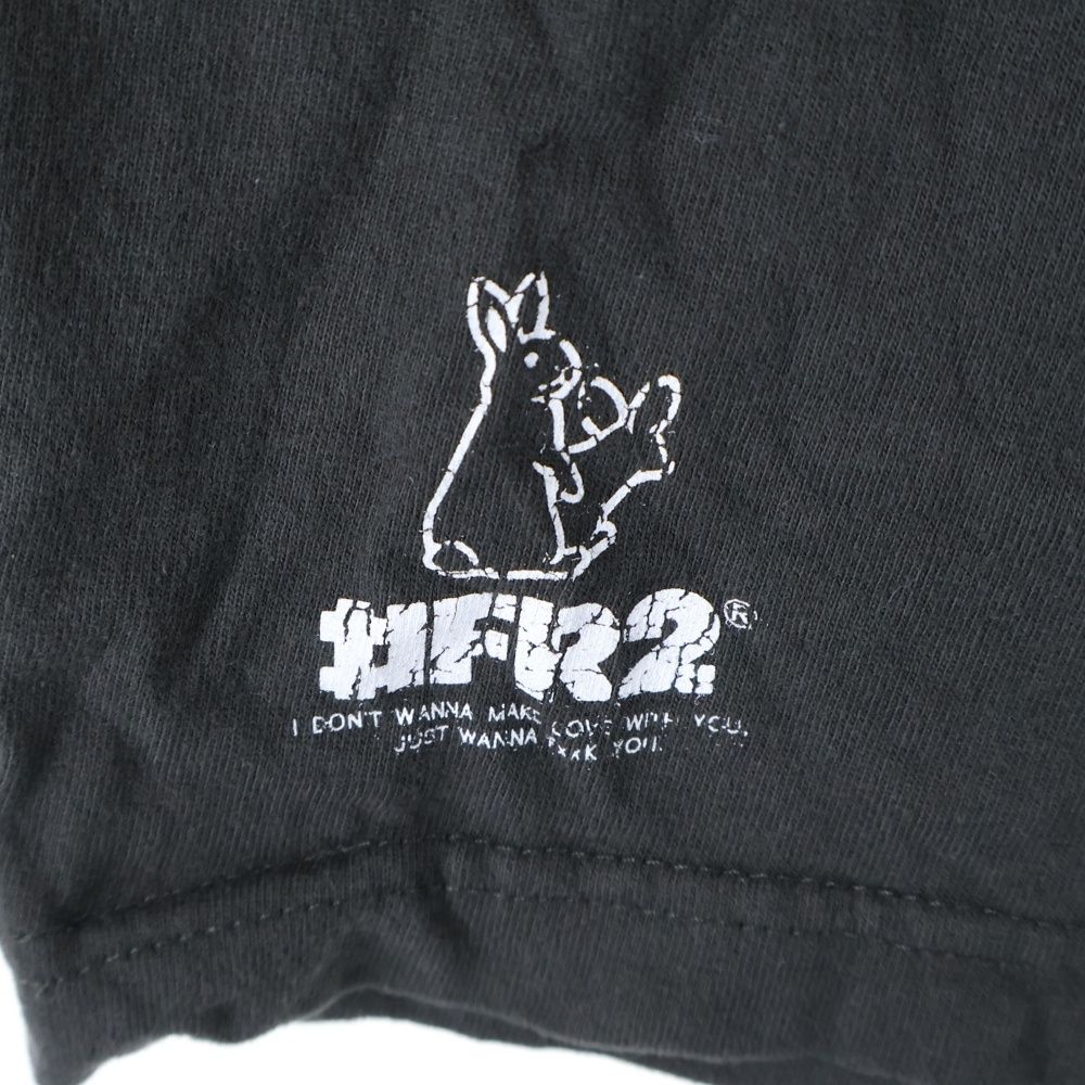 FR2 (エフアールツー) NO SMOKING ラヴィットプリント ロングTシャツ ブラック