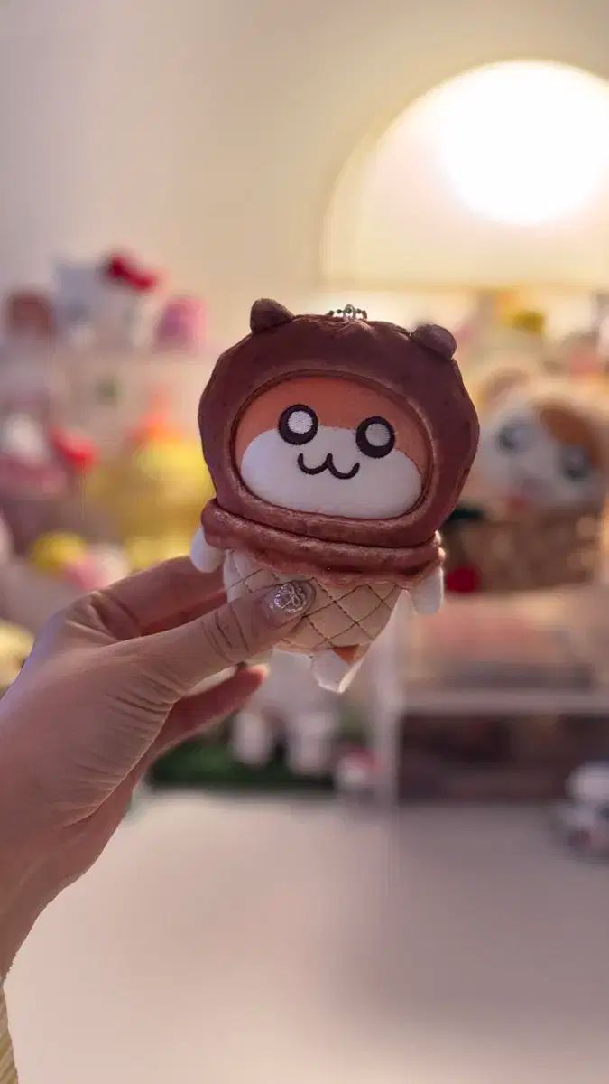 クソハムちゃん アイスクリーム ピンク ブラウン ぬいぐるみ