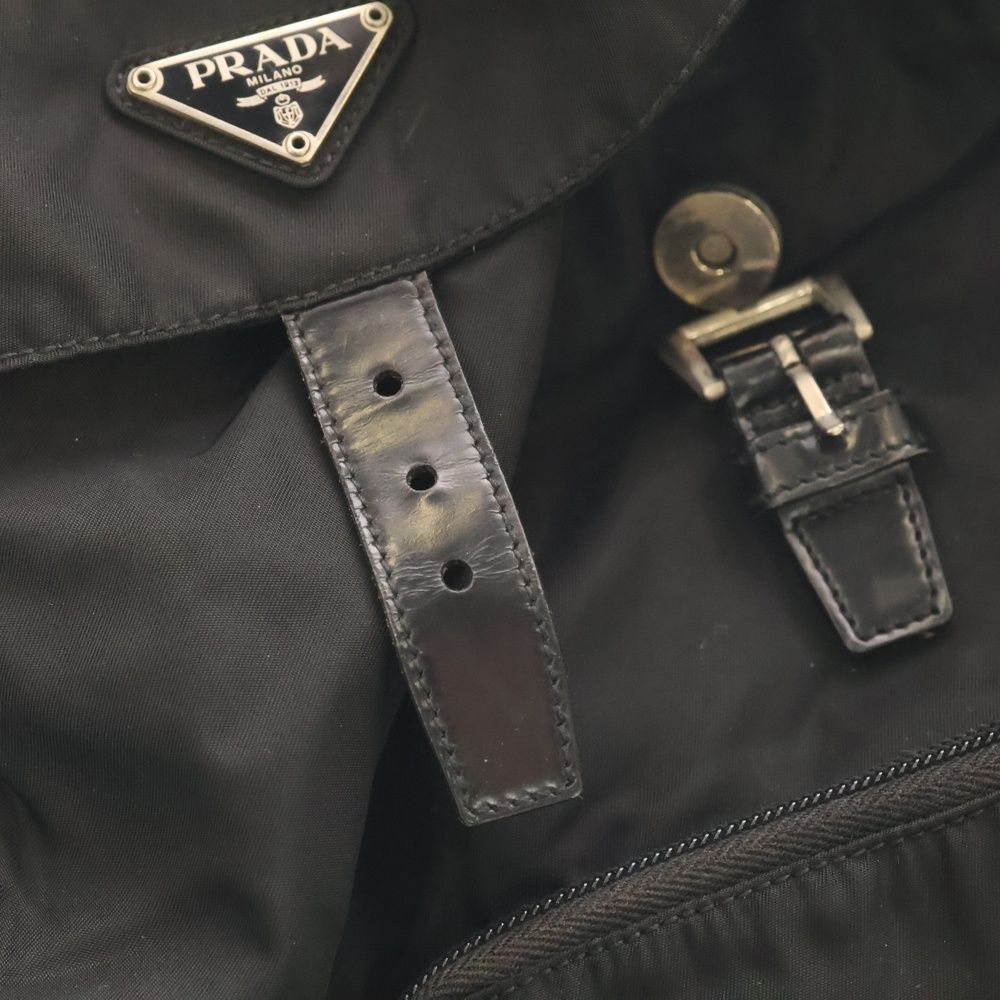 美品 プラダ リュック バックパック 三角プレート トライアングルロゴ テスート PRADA (プラダ) トライアングルロゴ 三角プレート テスート ナイロン