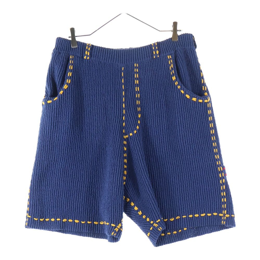 PHINGERIN フィンガリン 25SS PG1 BEACH SHORTS ハンドステッチニット ビーチショーツ PD-251-KN-BT-101 Free NAVY ショートパンツ PHINGERIN (フィンガリン) 25SS PG1 BEACH SHORTS ハンドステッチ加工