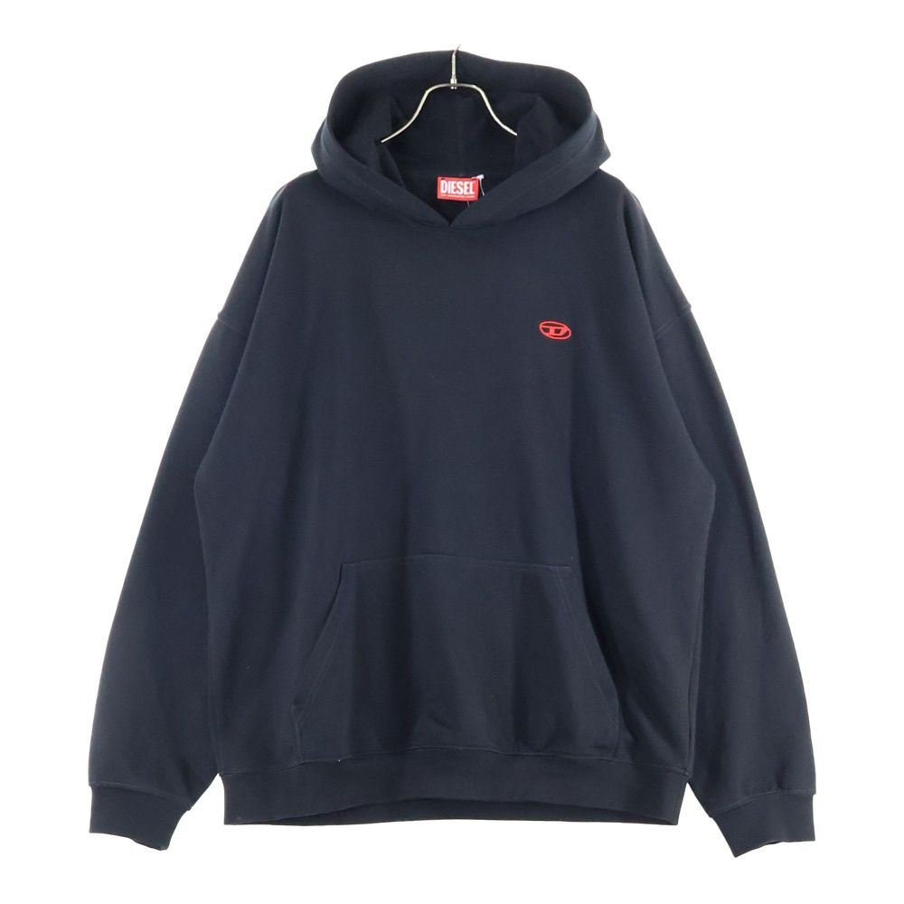 DIESEL ディーゼル S-BOXT-HOOD-K2 ロゴ刺繍 フーデッド プルオーバーパーカー ブラック A15725 DIESEL (ディーゼル) S-BOXT-HOOD-K2 ロゴ刺繍 フーデッド プル