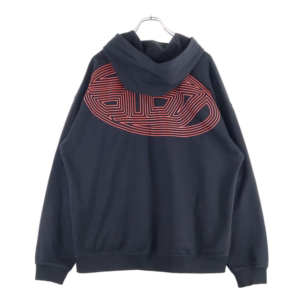 DIESEL ディーゼル S-BOXT-HOOD-K2 ロゴ刺繍 フーデッド プルオーバーパーカー ブラック A15725 DIESEL (ディーゼル) S-BOXT-HOOD-K2 ロゴ刺繍 フーデッド プル