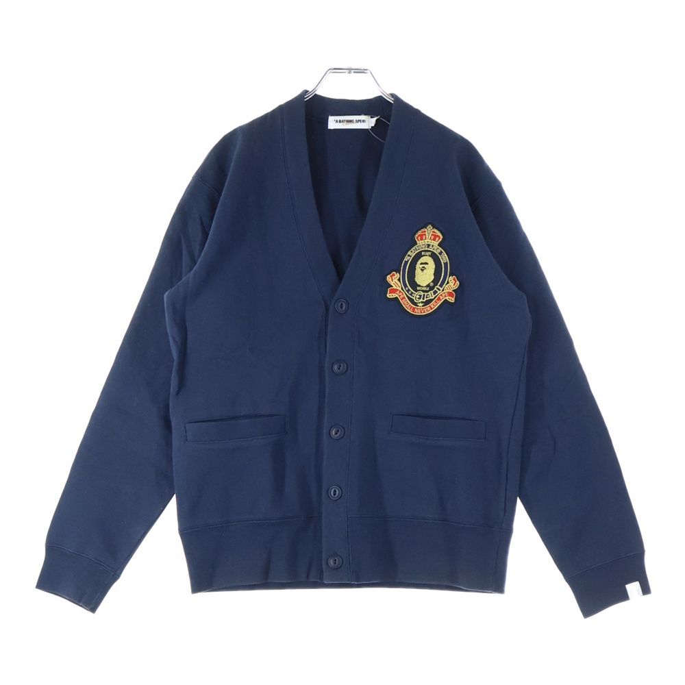 A BATHING APE (アベイシングエイプ) Cardigan ロゴ刺繍 Vネック