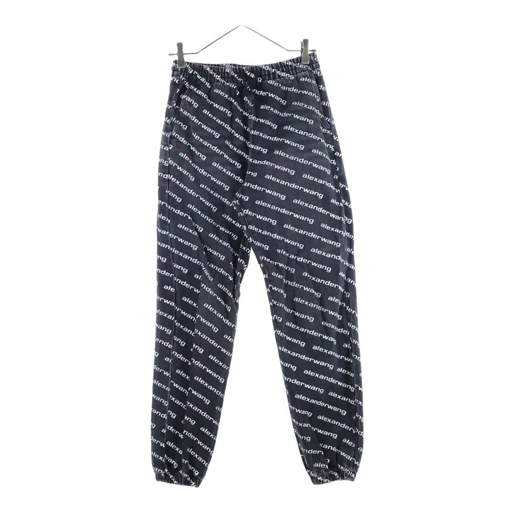 極美品 アレキサンダーワン ロゴ 総柄 デニム ジョガーパンツ ALEXANDER WANG (アレキサンダーワン) ロゴ総柄 ジョガーデニムパンツ