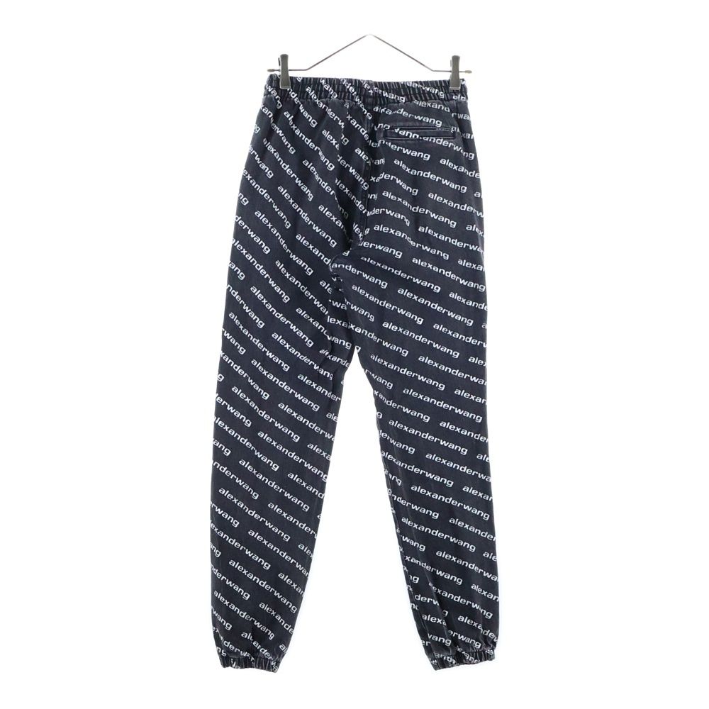 極美品 アレキサンダーワン ロゴ 総柄 デニム ジョガーパンツ ALEXANDER WANG (アレキサンダーワン) ロゴ総柄 ジョガーデニムパンツ