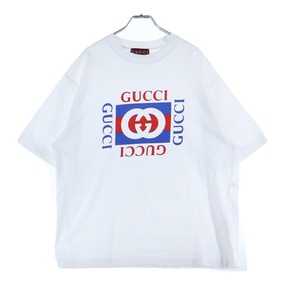 GUCCI (グッチ) ロゴプリント 半袖Tシャツ カットソー ホワイト 784361