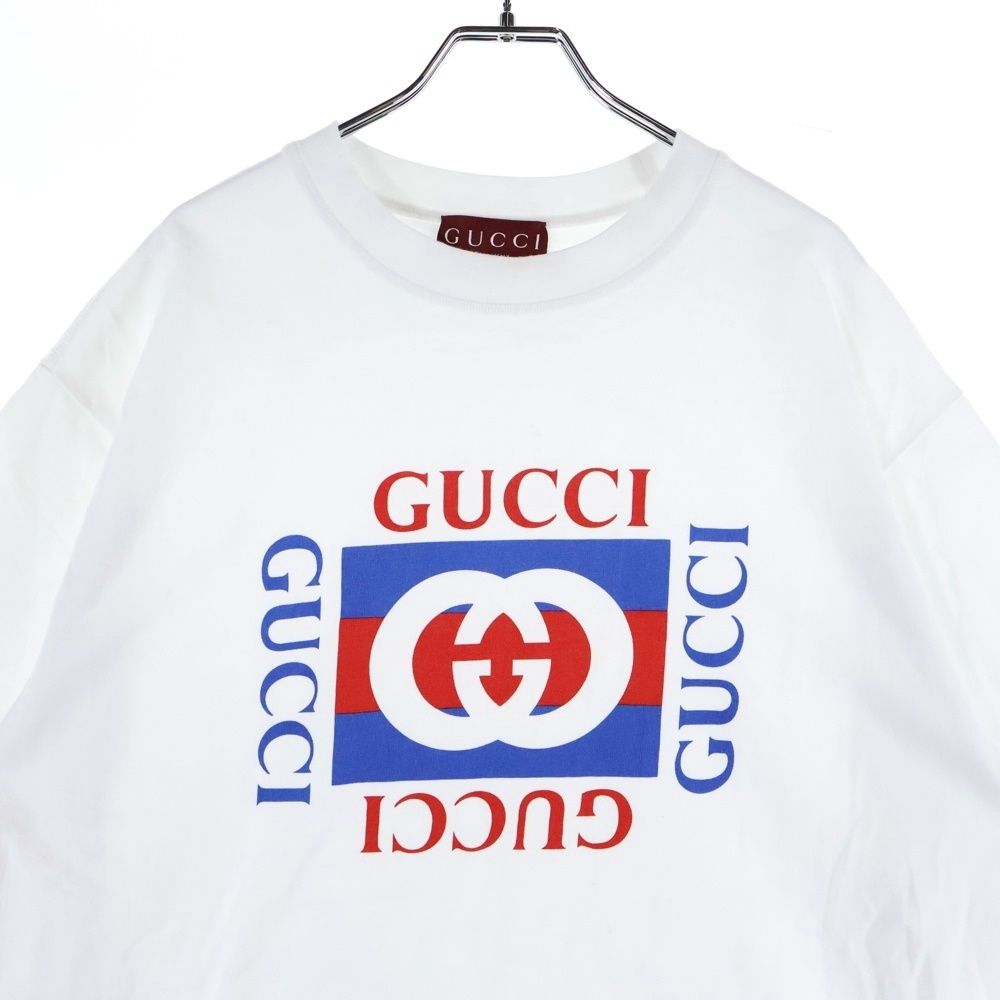 GUCCI (グッチ) ロゴプリント 半袖Tシャツ カットソー ホワイト 784361
