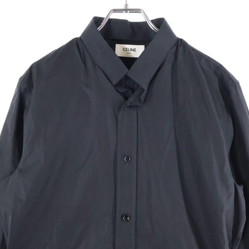 CELINE (セリーヌ) LOOSE SHIRT WITH INVERTED COLLAR IN COTTON