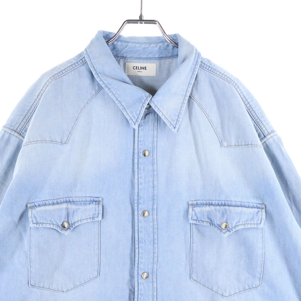 CELINE (セリーヌ) WESTERN SHIRT IN FADED SUMMER WASH DENIM