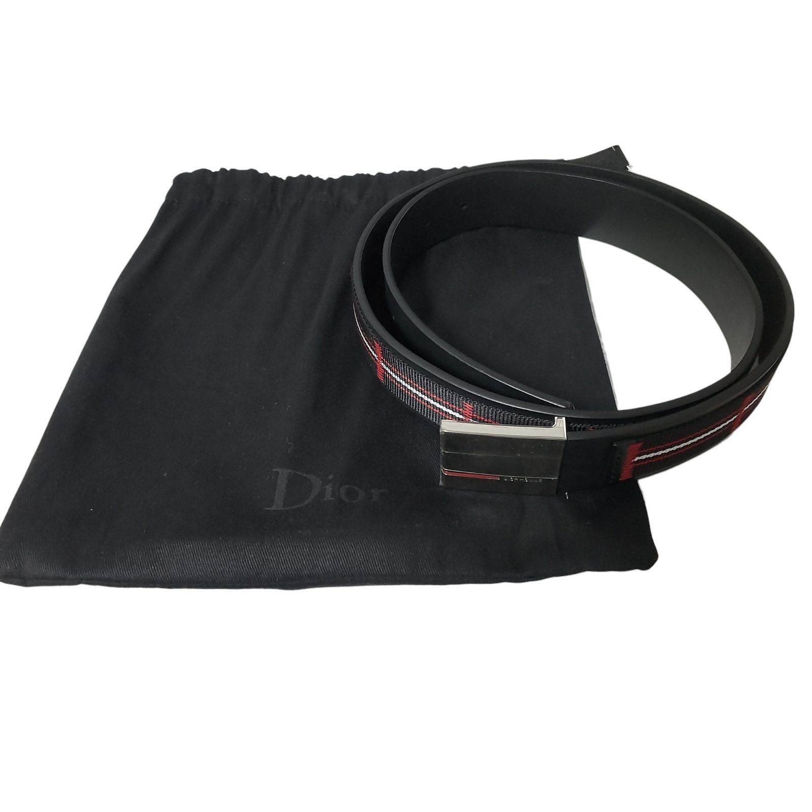 未使用】Dior HOMME ディオール オム メンズ ベルト ブラック シルバー