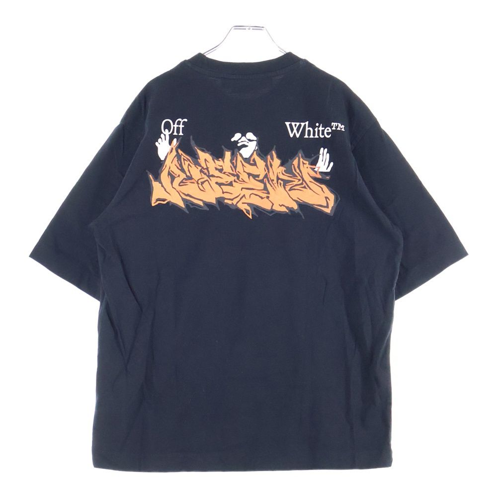 OFF-WHITE (オフホワイト) Fire Flame Spray Graffiti Logo T-Shirt