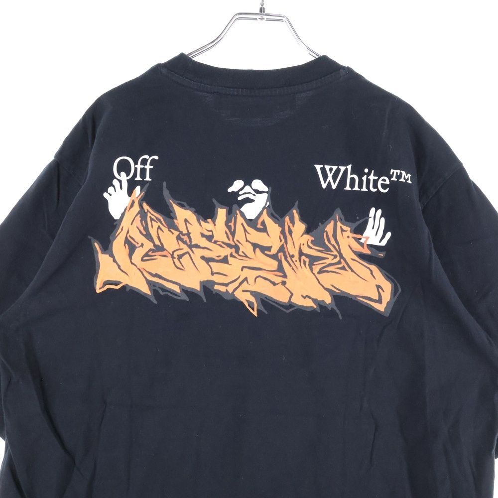 OFF-WHITE (オフホワイト) Fire Flame Spray Graffiti Logo T-Shirt