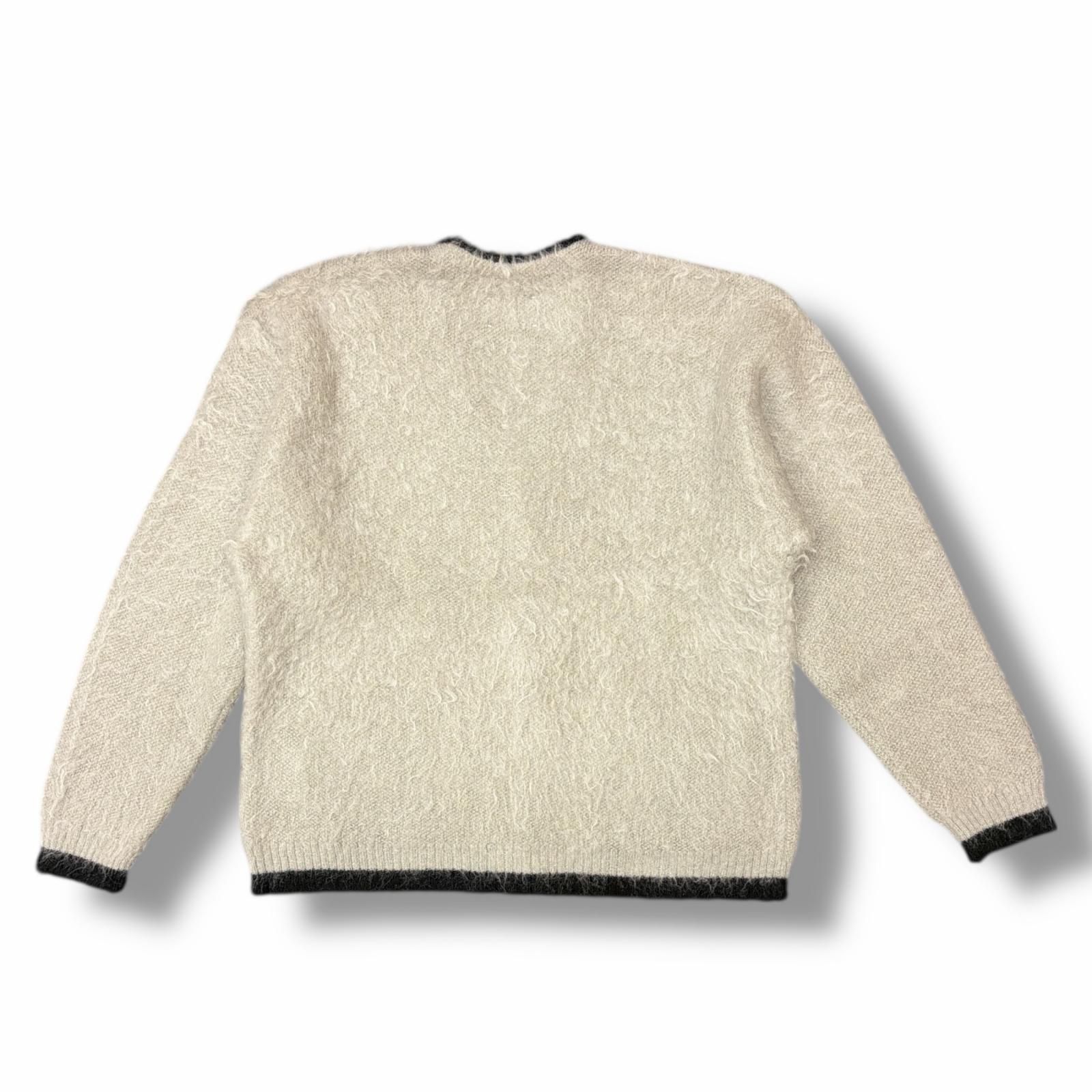 参考上代82500円 SAINT MICHAEL 25 AW KNIT -TRIM ニットカーディガン モヘアセーター セントマイケル SM-HR 1-0000-072 グレー L 2879 M