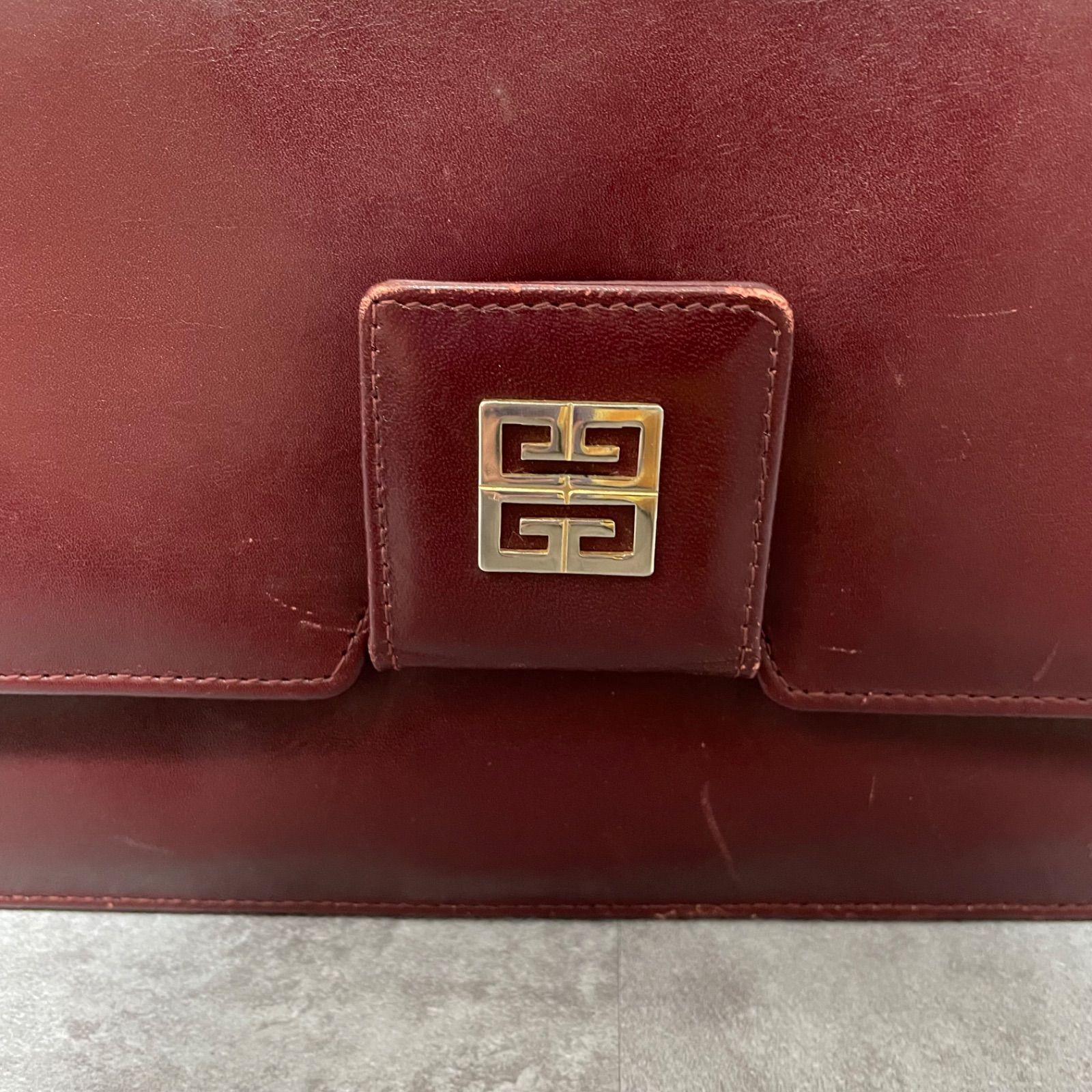 GIVENCHY ジバンシー セカンドバッグ クラッチバッグ 赤茶色 4gロゴ