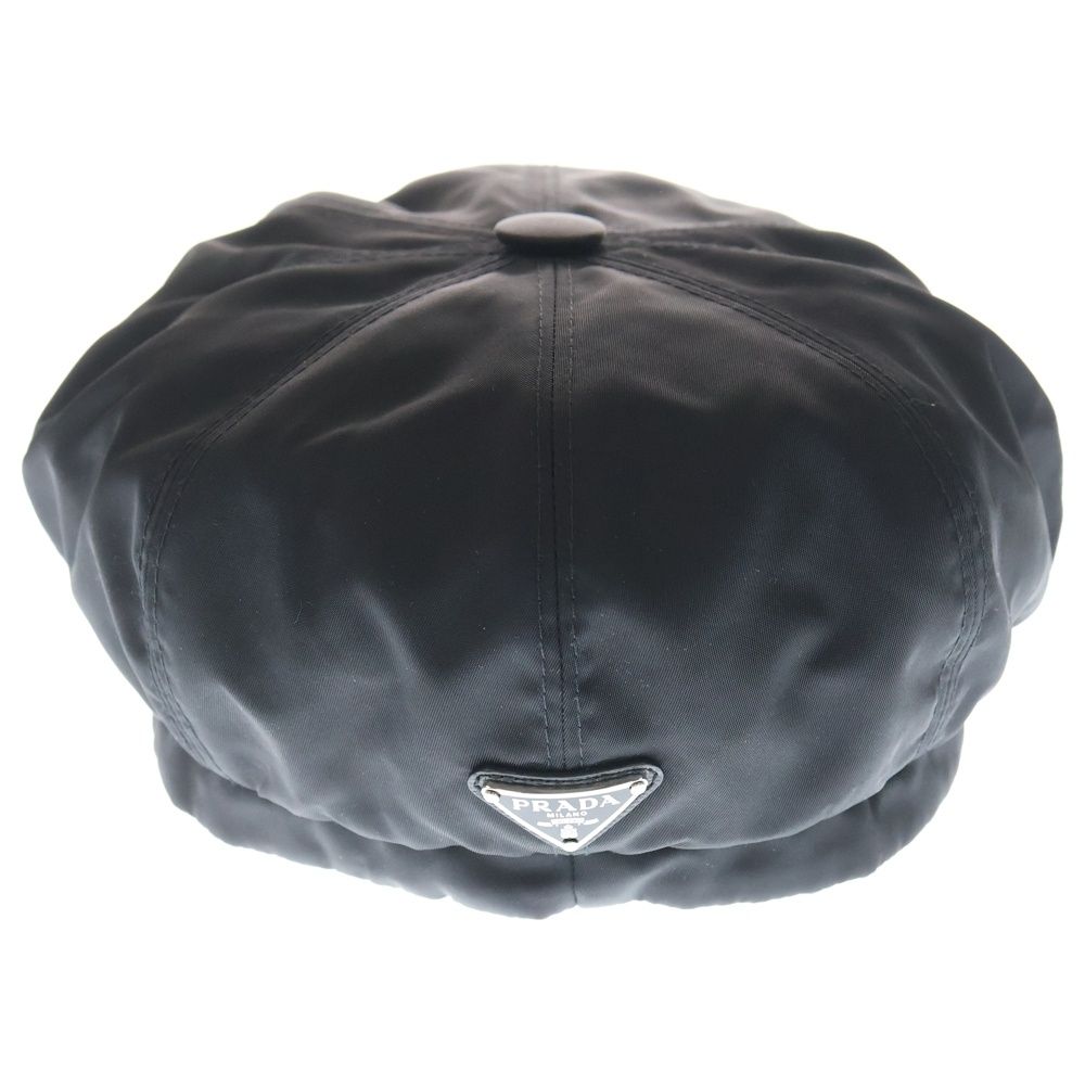 PRADA (プラダ) Re Nylon 三角ロゴプレートレザーキャスケットキャップ