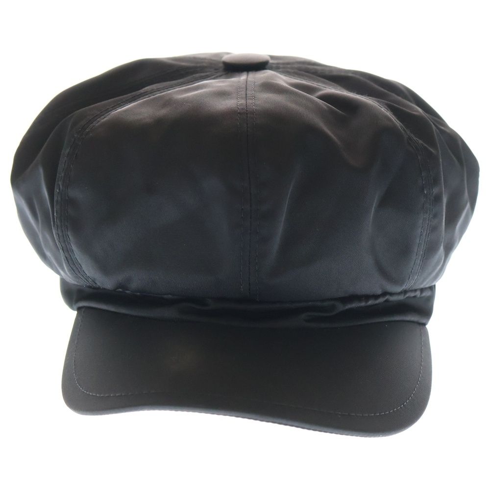 PRADA (プラダ) Re Nylon 三角ロゴプレートレザーキャスケットキャップ
