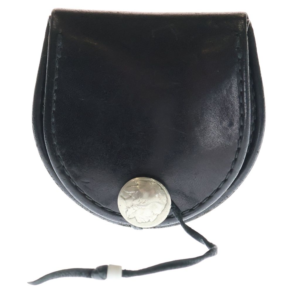 ゴローズ　 丸型　小銭入れ goro's (ゴローズ) レザー コインケース 丸型小銭入れ ブラック - メルカリ
