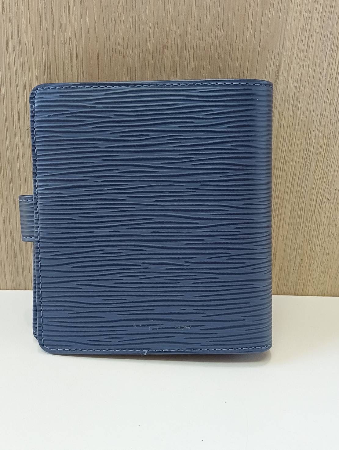 品 LOUIS VUITTON 2つ折り 財布 ブルー ルイヴィトン エピ