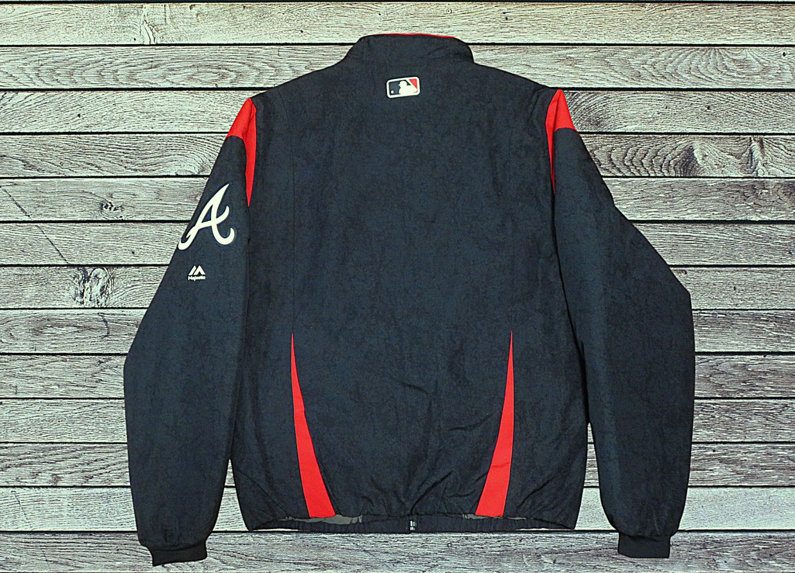 ✅️ モデルS|CH|P Majestic マジェスティック MLB アトランタブレーブス 軽量 ウォームアップ ジャケット 保温性 メジャーリーグ Atlanta Braves ネイビー 野球 その他 応援グッズ 野球