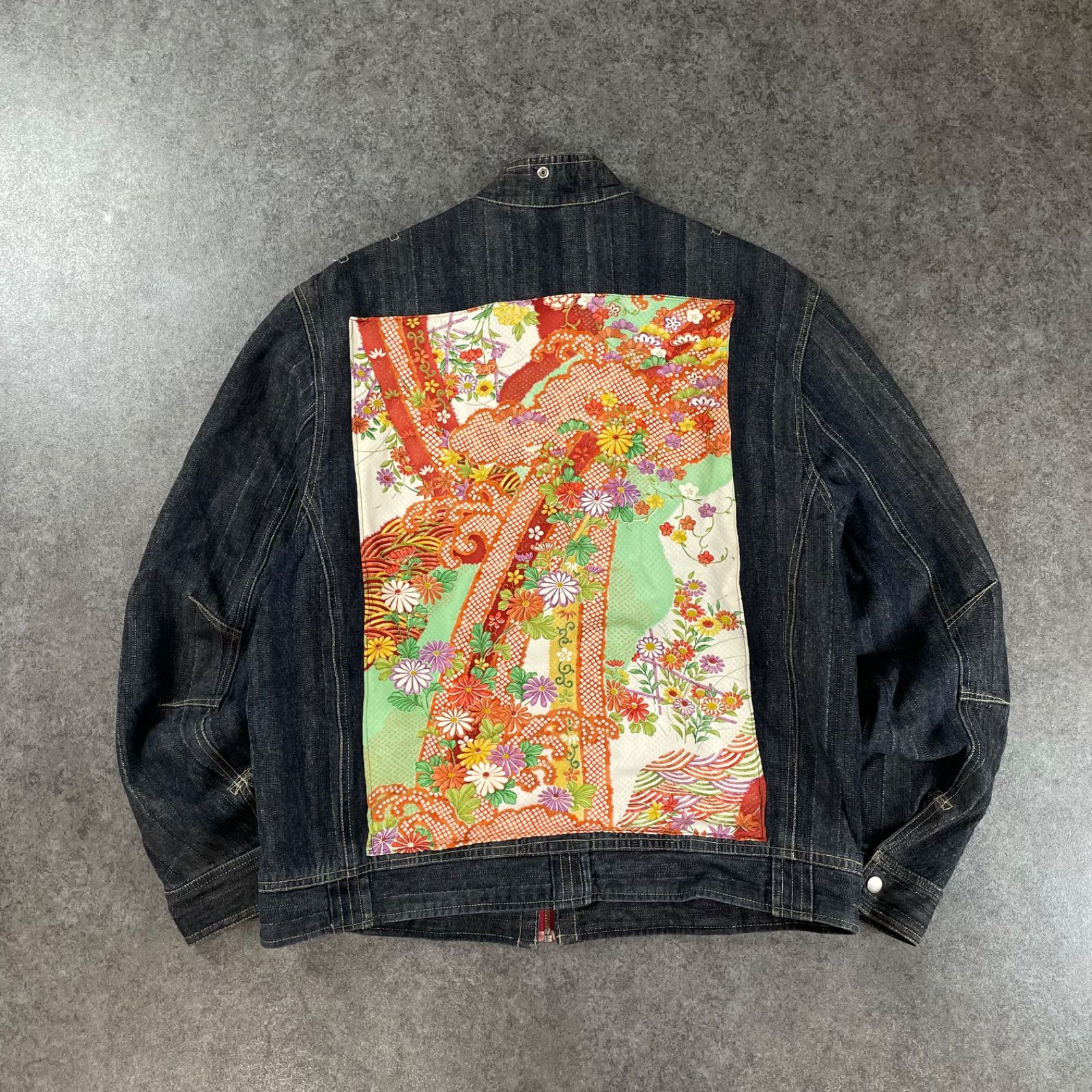 FAVORD Denim Tracker Jacket 和柄 デニム ライダース ジャケット 