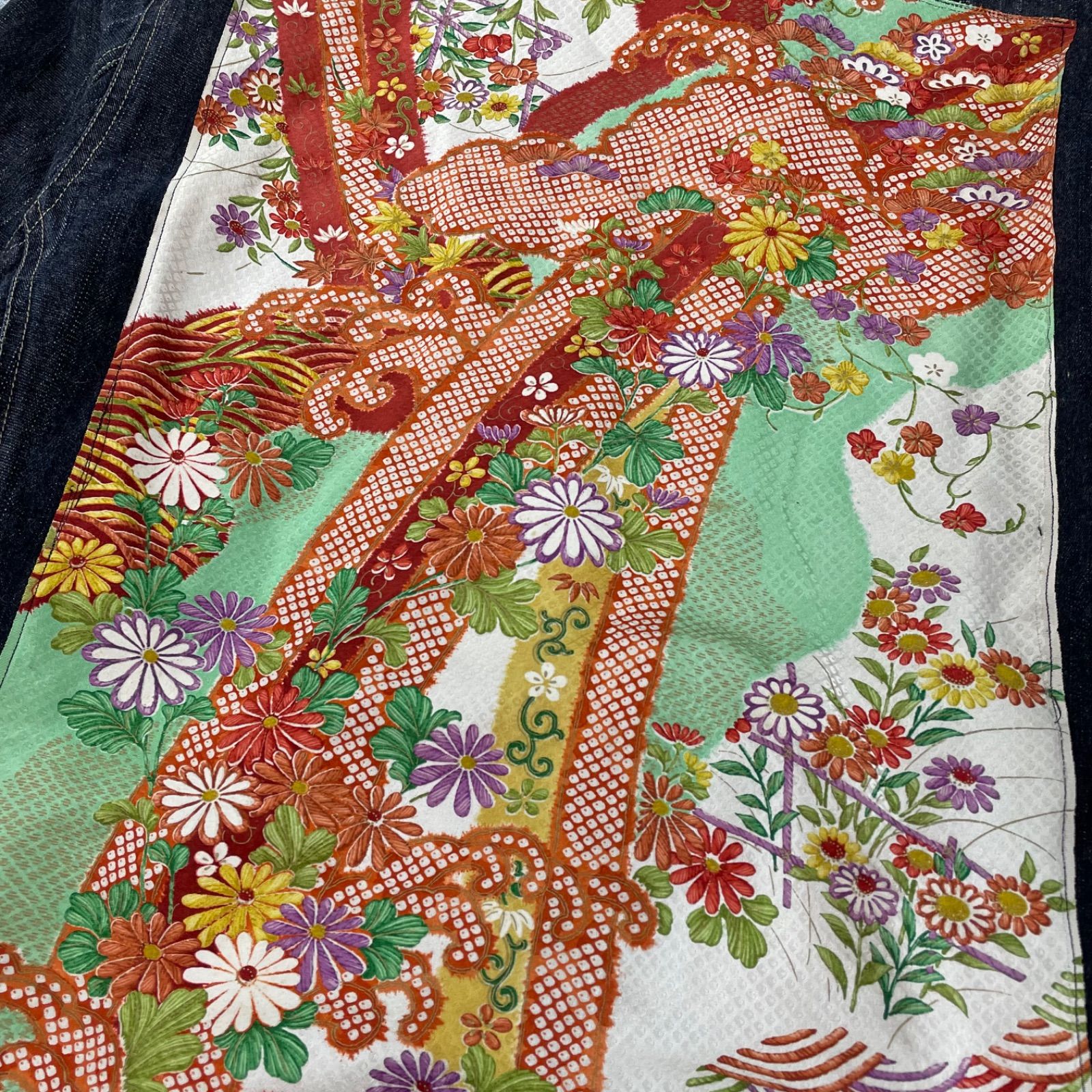 FAVORD Denim Tracker Jacket 和柄 デニム ライダース ジャケット 