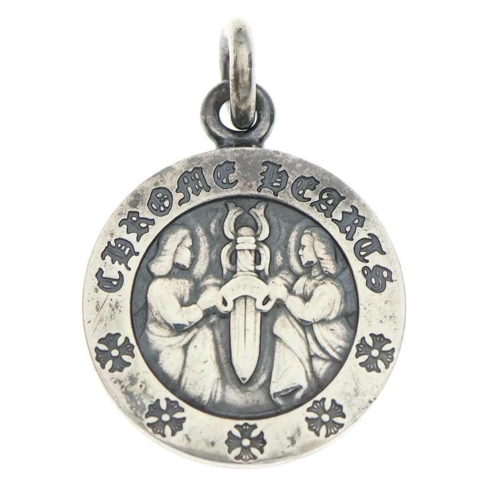 CHROME HEARTS クロムハーツ CHRM ANGL MDL エンジェルメダルチャーム V 2 シルバーネックレストップ