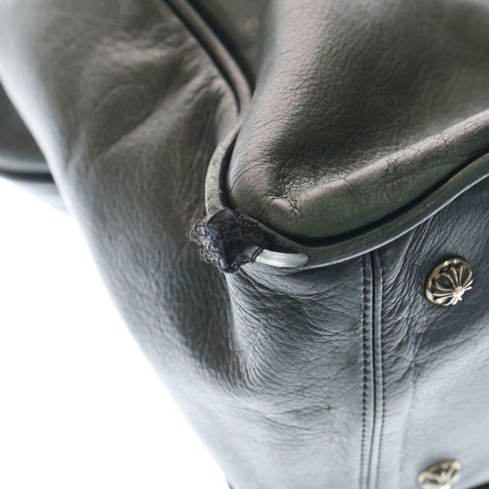 CHROME HEARTS (クロムハーツ) ラージクロス レザーボストンバッグ