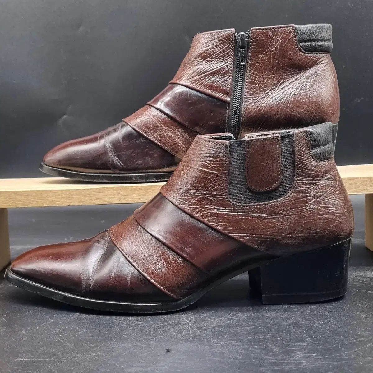 303ティアード メンズ キー ノブ ハンドメイドシューズ 実物画像あり 実際サイズ260