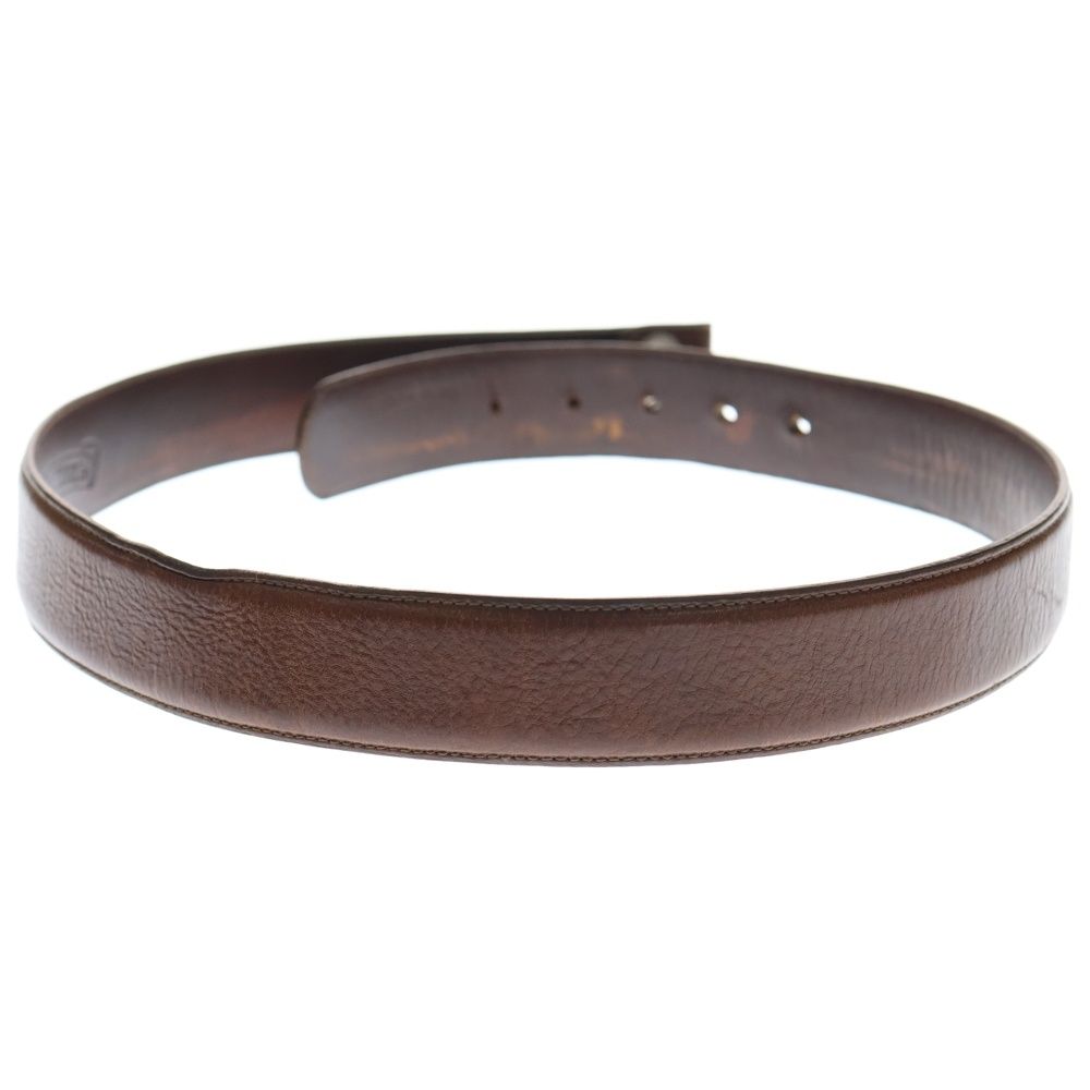 CHROME HEARTS クロムハーツ 1.5 STRAP inch スクロールレーベルリベッツ レザーベルト ブラウン