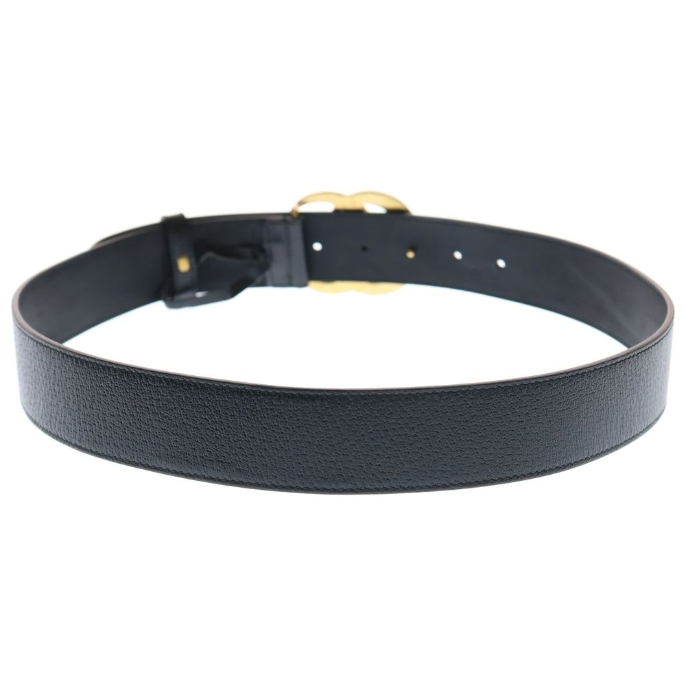 GUCCI グッチ GGマーモント レザーベルト ブラック ゴールド金具 406831 GUCCI - GUCCI グッチ GGマーモント レザーベルト ブラック ゴールド