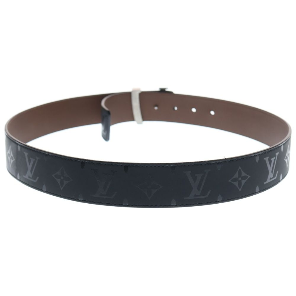 LOUIS VUITTON ルイヴィトン サンチュール LVイニシャル ピラミッド モノグラム イリュージョン レザーベルト ブラック M 9346