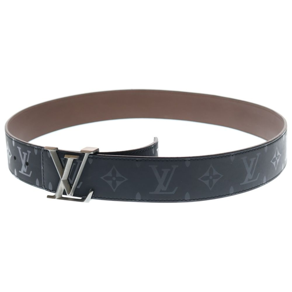 LOUIS VUITTON ルイヴィトン サンチュール LVイニシャル ピラミッド モノグラム イリュージョン レザーベルト ブラック M 9346