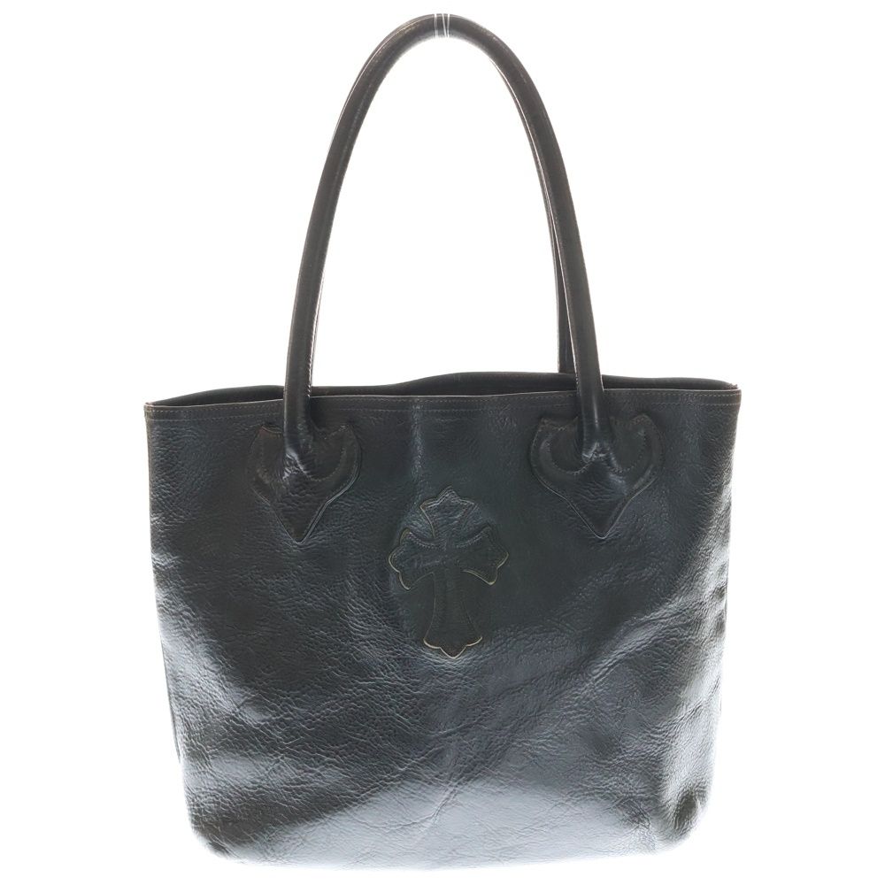 CHROME HEARTS クロムハーツ FS TOTE FSトート クロスパッチ付きレザートートバッグ ブラック