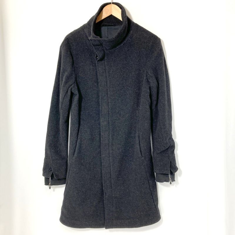 incarnation インカネーション スタンド コート ウールコート 防寒 古着 イタリア製 Sサイズ チャコールグレー アウター A 15366