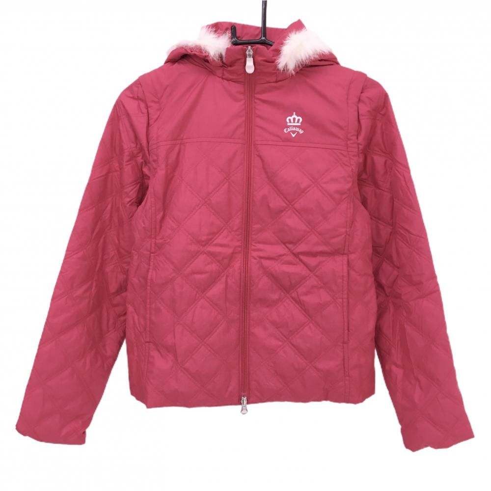 キャロウェイ 4WAYジャケット ピンク キルティング フード・袖着脱可