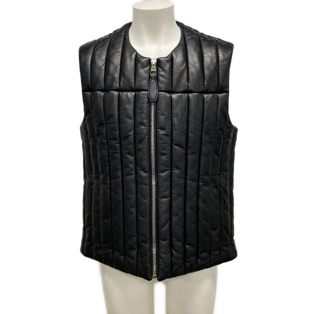 dunhill|ALFREDDUNHILL ダンヒル ベスト サイズS メンズ 黒 ラムレザー