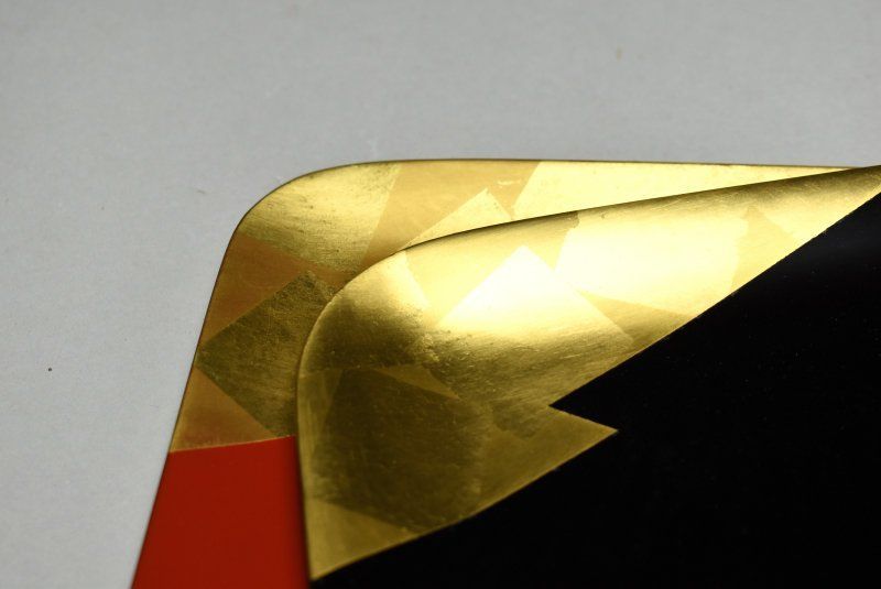 蔵A5051a】輪島 井波唯志 黒塗朱塗蒔絵 千代寿盆 二客 共箱 - メルカリ