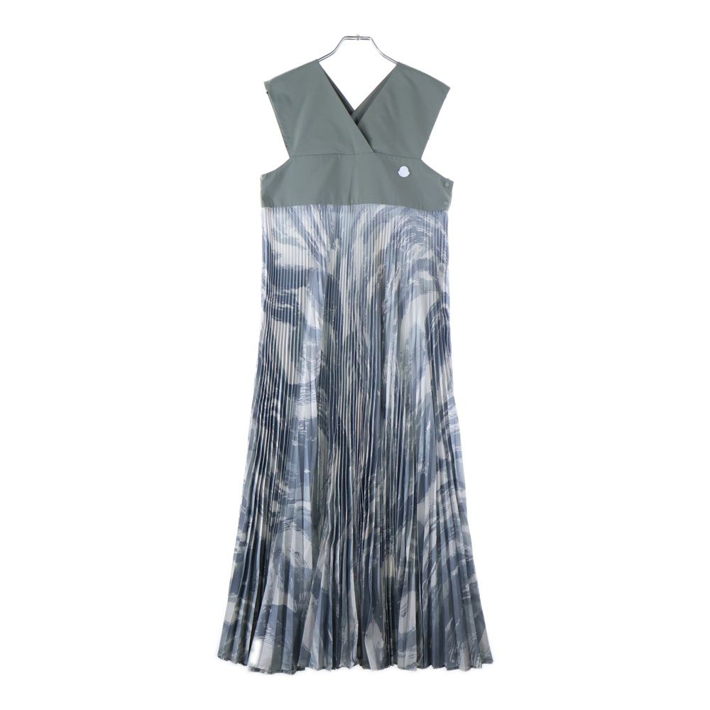 MONCLER モンクレール 22 AW HYKE PLEATS ONE PIECE ハイク プリーツ マキシ ワンピース グレー レディース