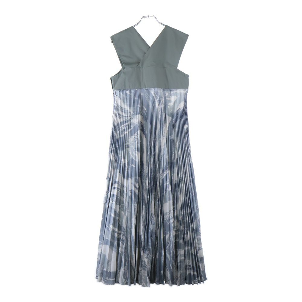 MONCLER モンクレール 22 AW HYKE PLEATS ONE PIECE ハイク プリーツ マキシ ワンピース グレー レディース